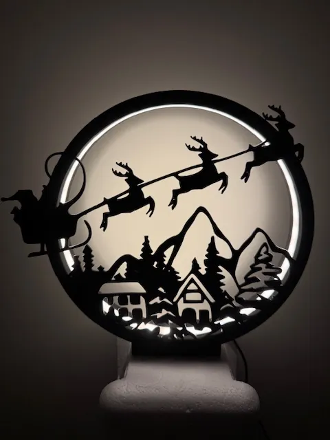 LED лампа, Дядо Коледа напът, коледна декорация от Raeluminshop