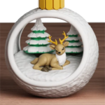 Играчка за елха - Еленче в снега, зимна сцена, коледна декорация