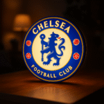 LED лампа Chelsea, 3D принтирана лампа, лампа с Chelsea, футболна декорация, Chelsea светлина, лампа за фенове на футбол