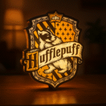 лампа Hufflepuff, 3D принтирана лампа Hufflepuff, лампа за фенове на Hufflepuff, подарък за фенове на Хари Потър Hufflepuff, Хогуортс лампа Hufflepuff