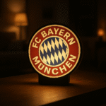 LED лампа FC Bayern München, 3D принтирана лампа Bayern Munich, лампа за фенове на Bayern Munich, футболна лампа Bayern, подарък за фенове на Bayern