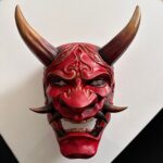 Они маска – дявол, 3D принтирана и ръчно боядисана, японска декорация