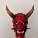 Они маска – дявол, 3D принтирана и ръчно боядисана, японска декорация