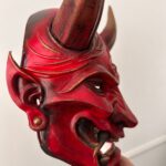 Они маска – дявол, 3D принтирана и ръчно боядисана, японска декорация